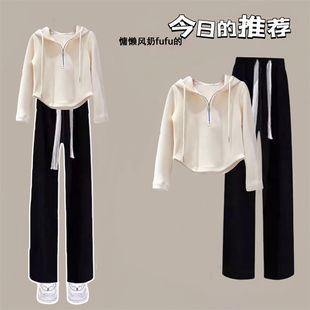 Cross-Border Ins Popular Children's Clothing Suit Junior High School Students Hooded Zipper High-End Spring & Fall Clothing Girls Sweatshirt