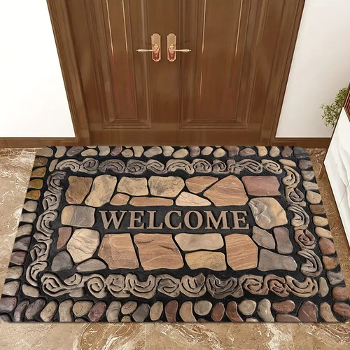 American style entryway doormat, durable and stain-resistant, easy to clean, indoor doorstep mat, dropshipping available