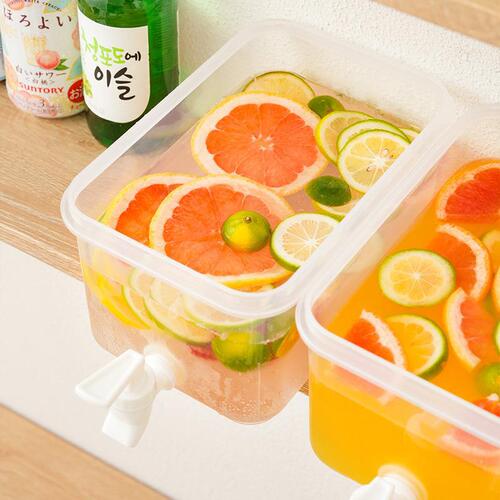 Household refrigerator cold kettle with faucet 3L capacity lemon fruit teapot beverage juice teapot cold kettle