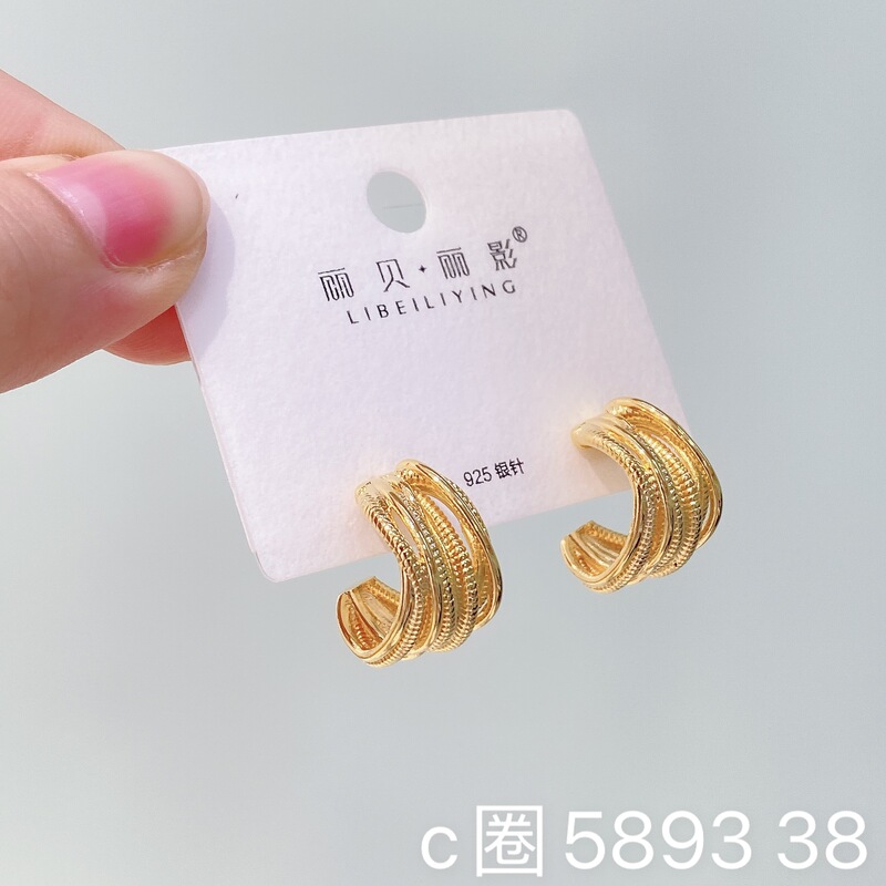 丽贝丽影欧美时尚大气重属个性冷淡风花朵几何耳环小众高级感耳饰|undefined