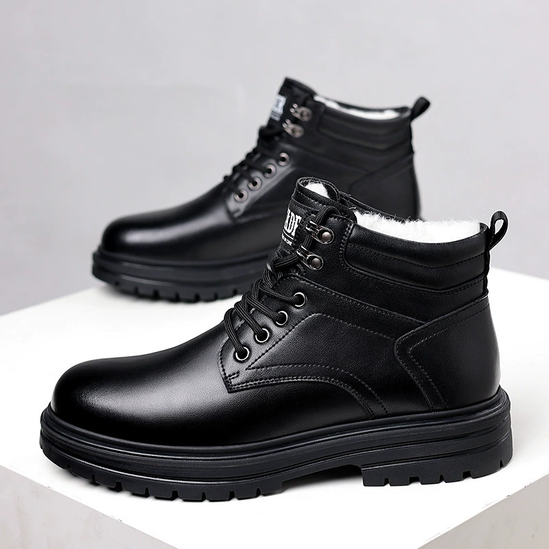 Обувь Martin мужской 2024 зимний бархат утолщение, тепло, тепло, толстая подошва, черный повседневный тренд хлопчатобумажные сапоги
