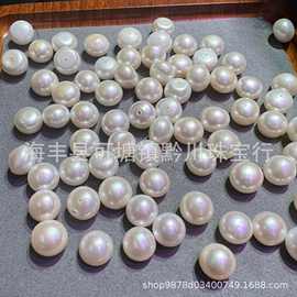 天然珍珠澳白裸珠耳钉饰品配饰高品质颗粒送人佳品礼物工厂批发