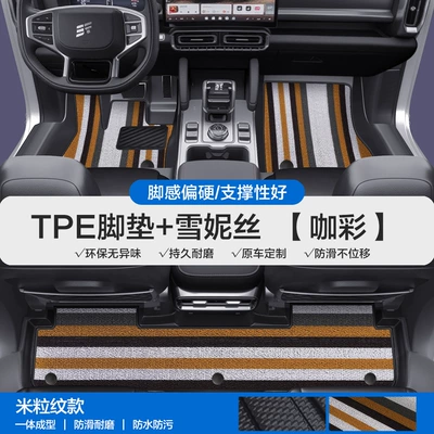 Jetour Shanhai T1 T2 L6 L7 – Modelə uyğun ayaqaltı - please-leave-a-message-or-note-the-model-year-when-placing-an-order-rice-grain-pattern-tpe-door-sill-mat-coffee-color-snowiness-tpe-trunk-mat