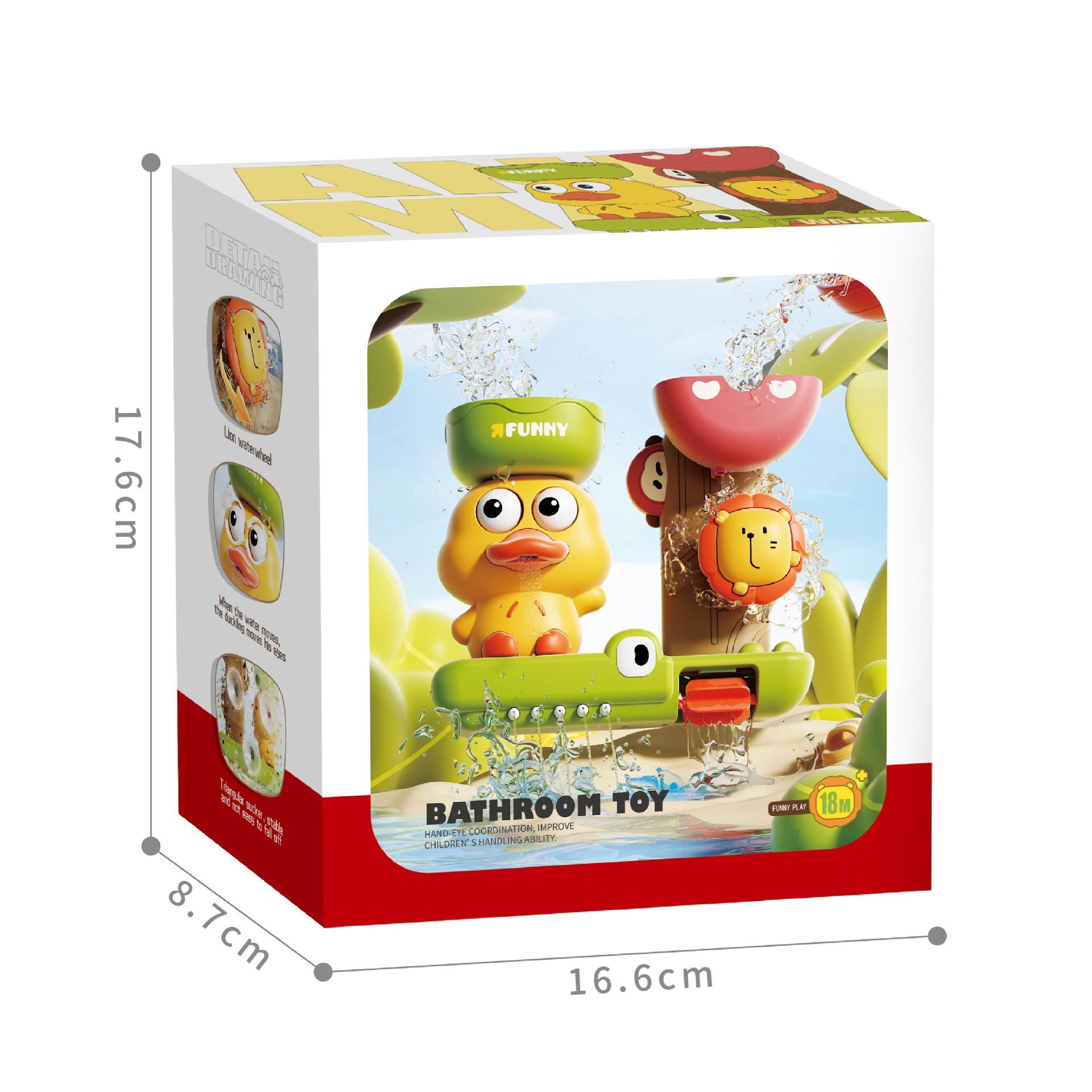 Pato jugando en el agua