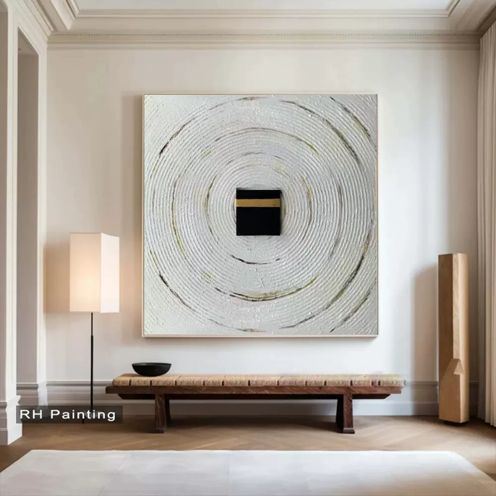 原创纯手绘油画立体现代装饰画回民客厅挂画轻奢挂画