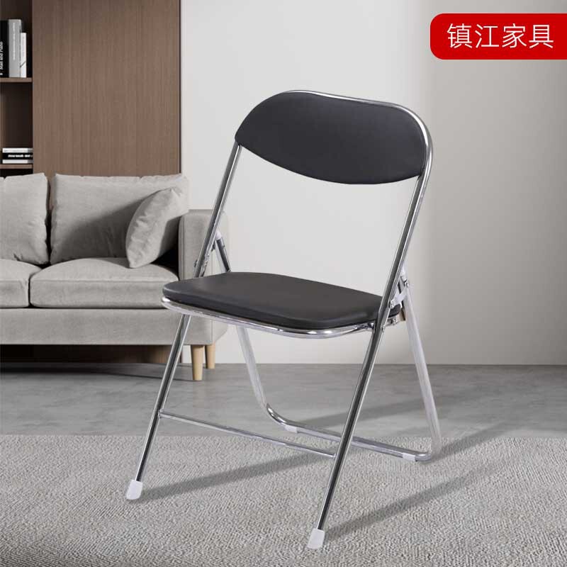 Electroplated Folding Chair Dormitory Student Seat Exhibition Activity Chair Simple Fashion Storage Backrest Chair Home Dining Chair
