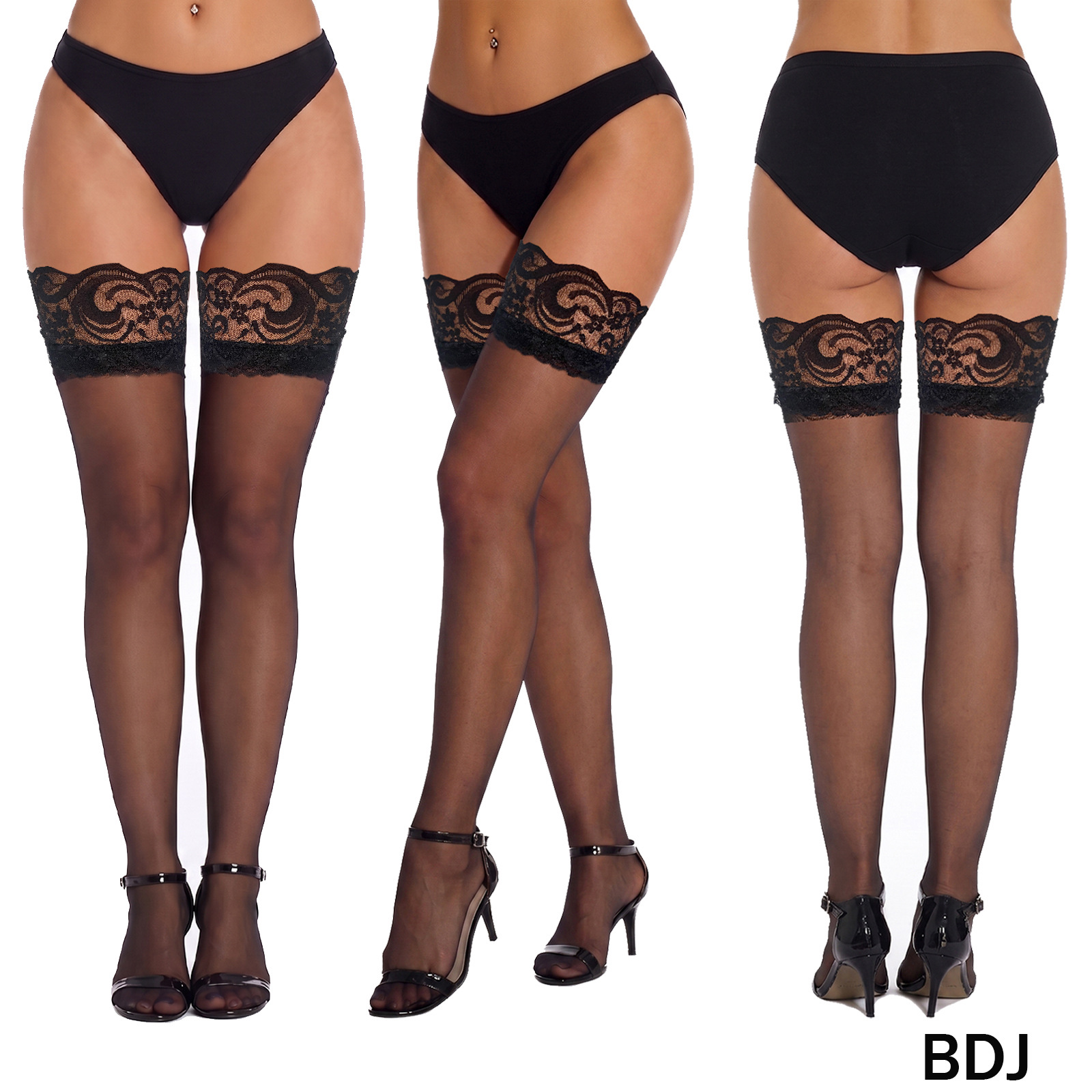 Cross-border mujeres sexy sobre la rodilla medias de encaje medias de muslo sexy medias transpirables delgadas medias altas