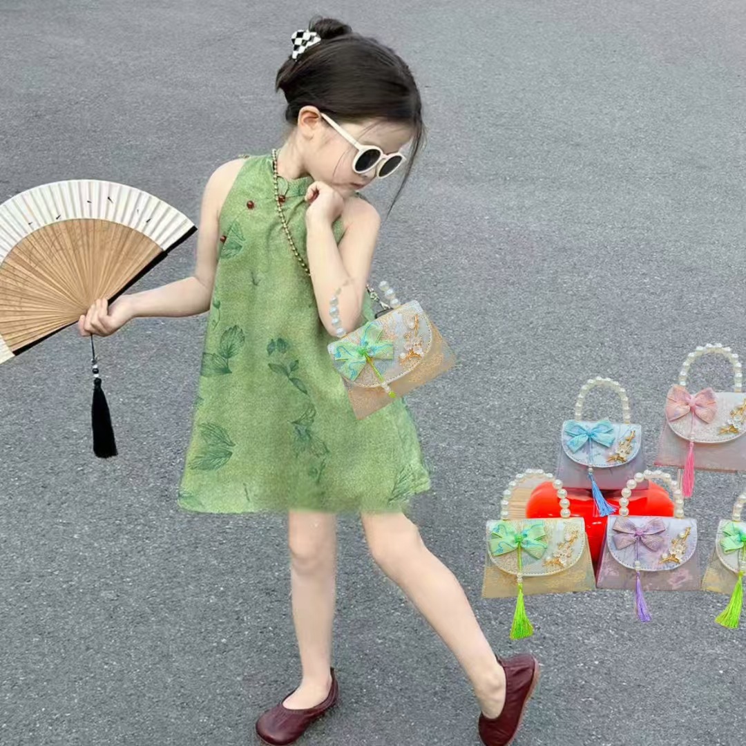 Bolso de arco de borda para niños bolso de moda de perlas bolso de cambio accesorios de ropa china princesa bolso de mano diagonal