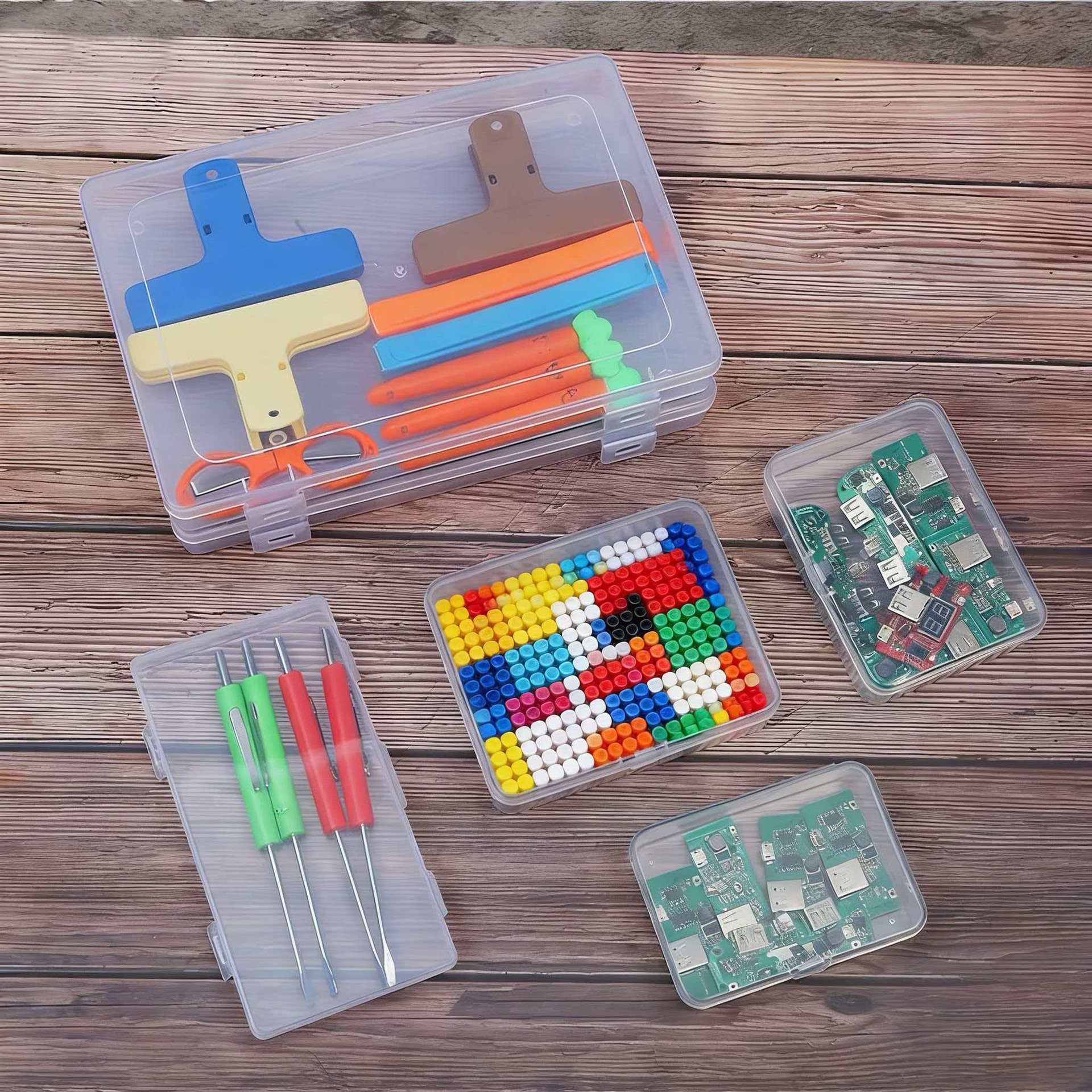 Transparent storage box, stationery, plastic small accessory 2