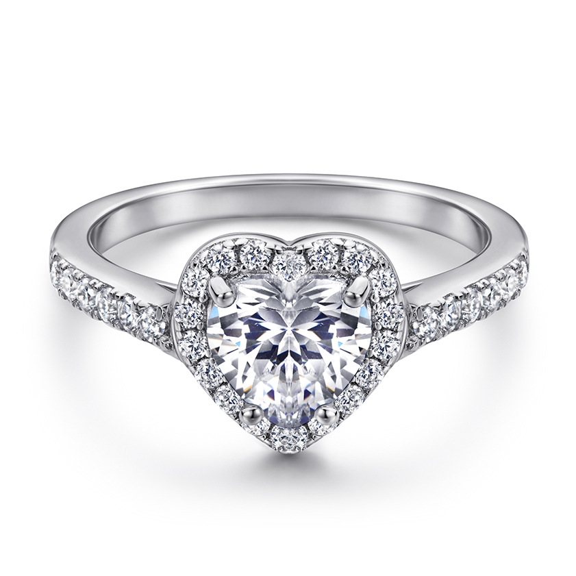 Tonglin europeo y americano nuevo anillo de Plata de Ley 925 anillo de combinación de las mujeres anillo de compromiso de boda anillo de circón al por mayor