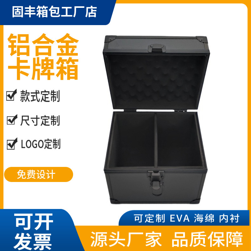Hot sale black aluminum alloy card case portable PSA card case rating card storage box strong magnetic card brick storage box