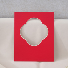 厂家批发红色不规则卡纸多孔任意尺寸可多宫格 专用装裱卡纸相框