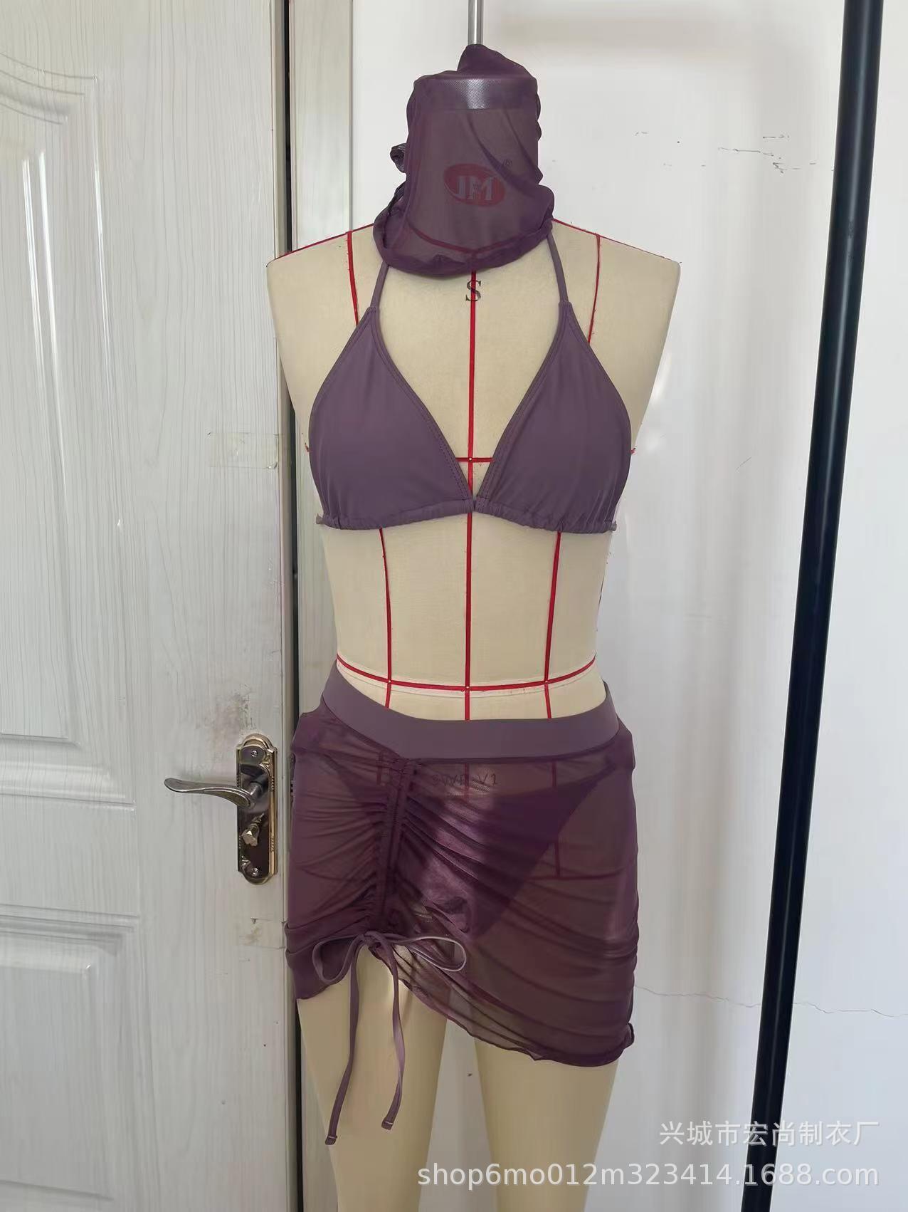 175g Weight Sleeveless Sleeve Length Nylon Fabric Type Shorts Co-ord Set Sets Type 4 Pieces Set Quantity Swimming Occasion 3 Pieces Set Neckline Regular Fit Fit Type Solid Color Pattern Women's Gender Sexy Style Women's Sexy Solid Color 4 Pieces Set Bikinis Swimwear 2
