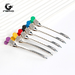 亞馬遜美發一字夾髮廊家用無痕啞膠頭鋼夾防滑剪髮分區定位一字夾