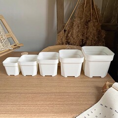 多肉方盆加厚白方阳台树脂塑料花盆圆角植物方盆多肉盆花盆批发
