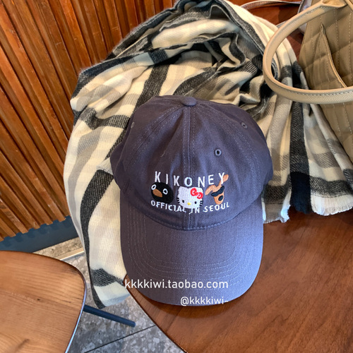 Niche American-style Kitten Bucket Hat for Students, Early Morning Duckbill Hat for Women, Korean Retro Kitty Dopamine Cartoon Hat