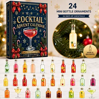 2026 Cocktail Advent Calendar 鸡尾酒瓶子圣诞挂饰 跨境现货
