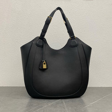 2025春夏新款Alice Hobo 原厂黑金牛皮手提时尚单肩腋下水桶包