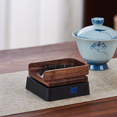 Solid wood small tea scale tea electronic scale Pu'er tea weighing tea device special gram scale for measuring tea household coffee bean scale