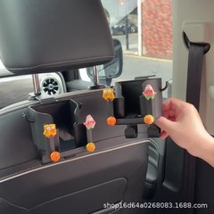 車のシートバックフック、車内に取り付けられたリア多機能車用ウォーターカップホルダー