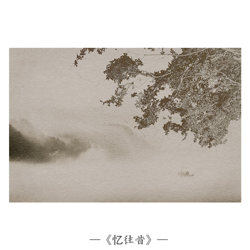 わびさびリビングルーム大型吊り絵画新中国風ログスタイル玄関ホテルB&B寝室ベッドサイド装飾絵画壁画|undefined