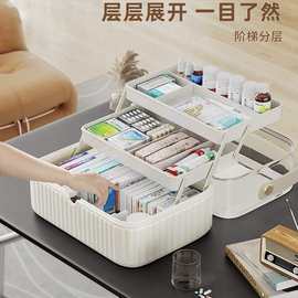 医药箱家用药品收纳盒手提便携式医药箱大容量多层常备药品分装盒