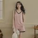 2025 New Arrival Pajamas with Chest Pad Women's Summer Ice Silk Threaded Vest Shorts Simple Casual Student Home Clothes