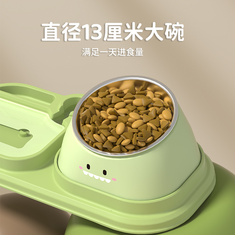 Pet doble tazón anti-volque beber automático para perros tazón de alimentación para gatos boca inclinada alimentación anti-asfixia tazón de alimentación lenta al por mayor