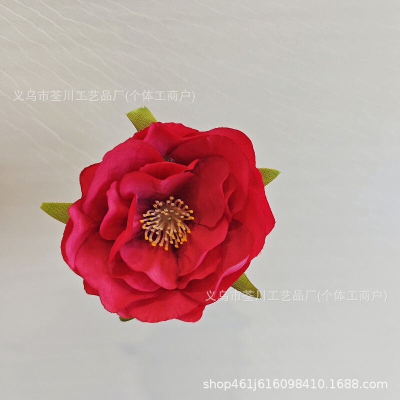 6cm椿の花輪飾りDIY漢服頭飾り花アーチフラワーアレンジメント飾り付け造花模造花輪|undefined