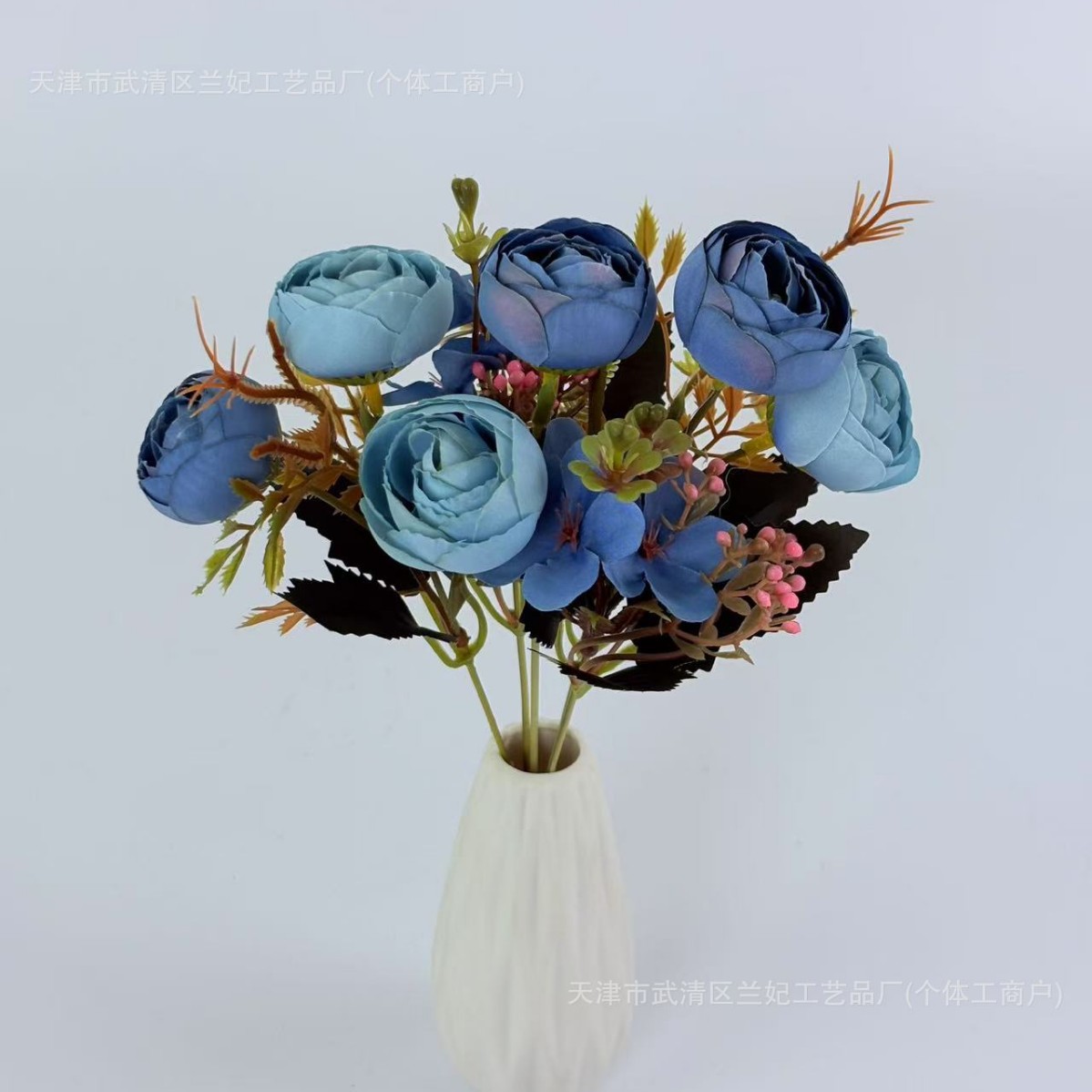 Simulación de colores otoñales, capullos de té, rosas de té, flores pequeñas, flores falsas, decoración del hogar, colocación del hotel, decoración del proyecto, boda transfronteriza