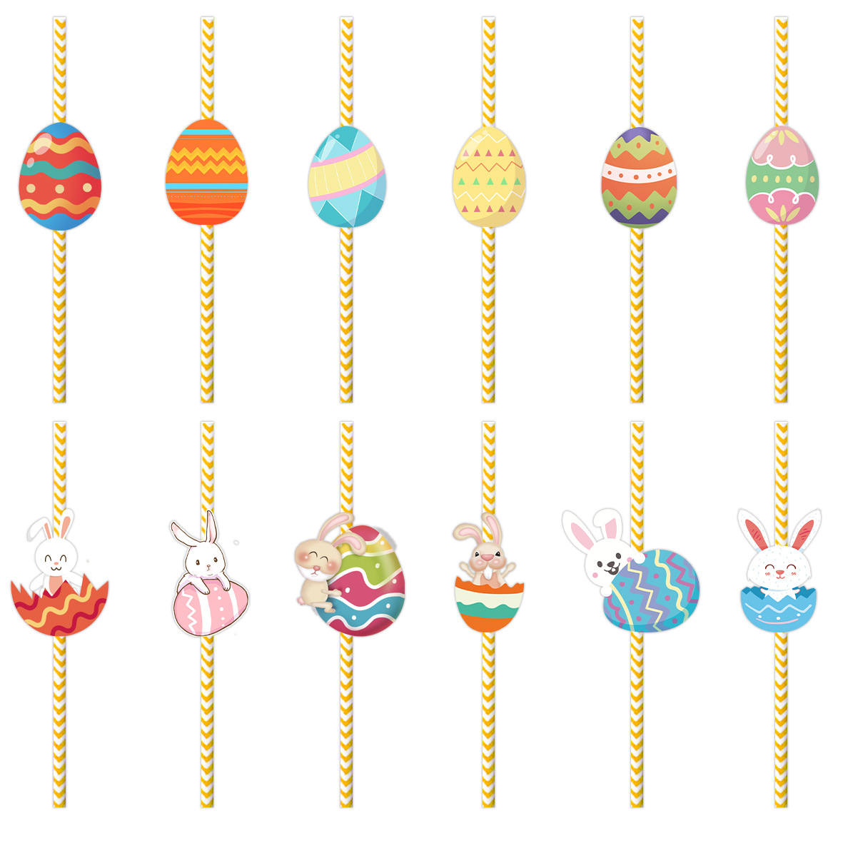 Easter Simple Style Classic Style Color Block Paper Holiday Daily Drinking Straw display picture 5