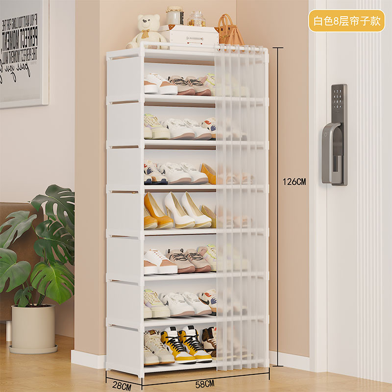 Estantes de zapatos simples de almacenamiento de puerta doméstica hermoso interior a prueba de polvo multicapa de gran capacidad gabinete de zapatos comercio exterior explosión al por mayor image 19