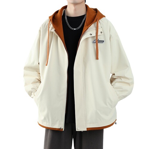 Teenage Faux Two-Piece Boys' Spring/Fall Trendy Brand Sweater, Hong Kong-Style Jacket, Men's Outerwear