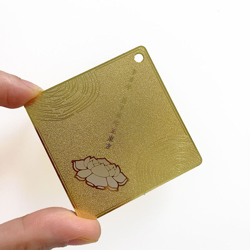 不锈钢电镀小金卡佛卡自定义尺寸外形精美图案镂空磨砂底书签印刷