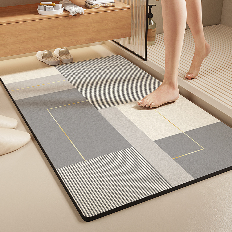 Diatom Mud Floor Mats, Stain-Resistant Bathroom Floor Mats, High-End Quick-Drying Absorbent Mats, Bathroom Non-Slip Mats, Easy-Care Foot Mats