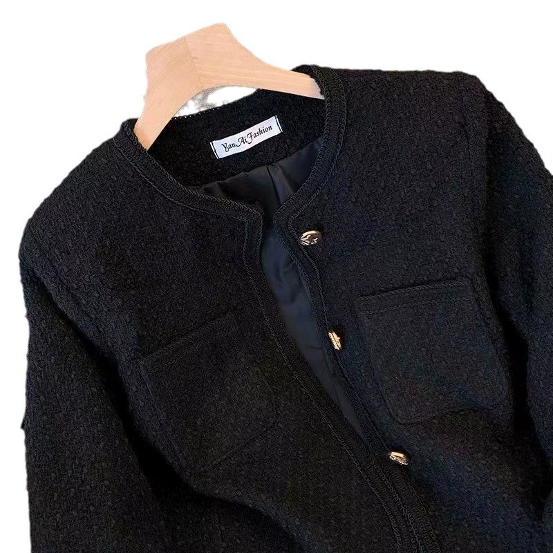 Жакет-кардиган женский короткий, стиль Chanel, черный блузон, нашит подклад, размеры S–2XL