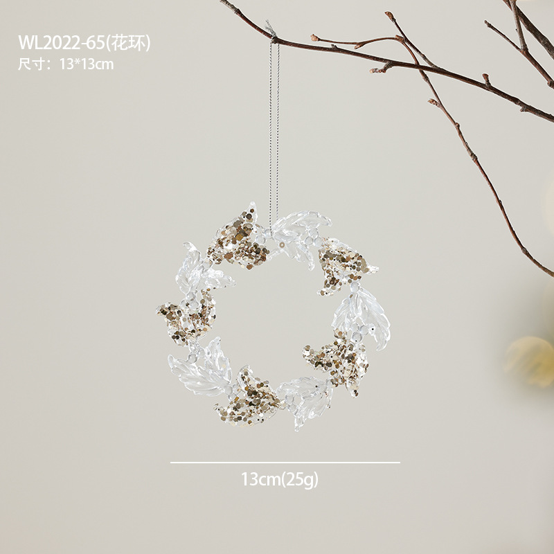 Decoraciones de árbol de Navidad ventana escenario de decoración accesorios colgante acrílico transparente flocos de nieve guirnaldas bolsas de regalo colgante