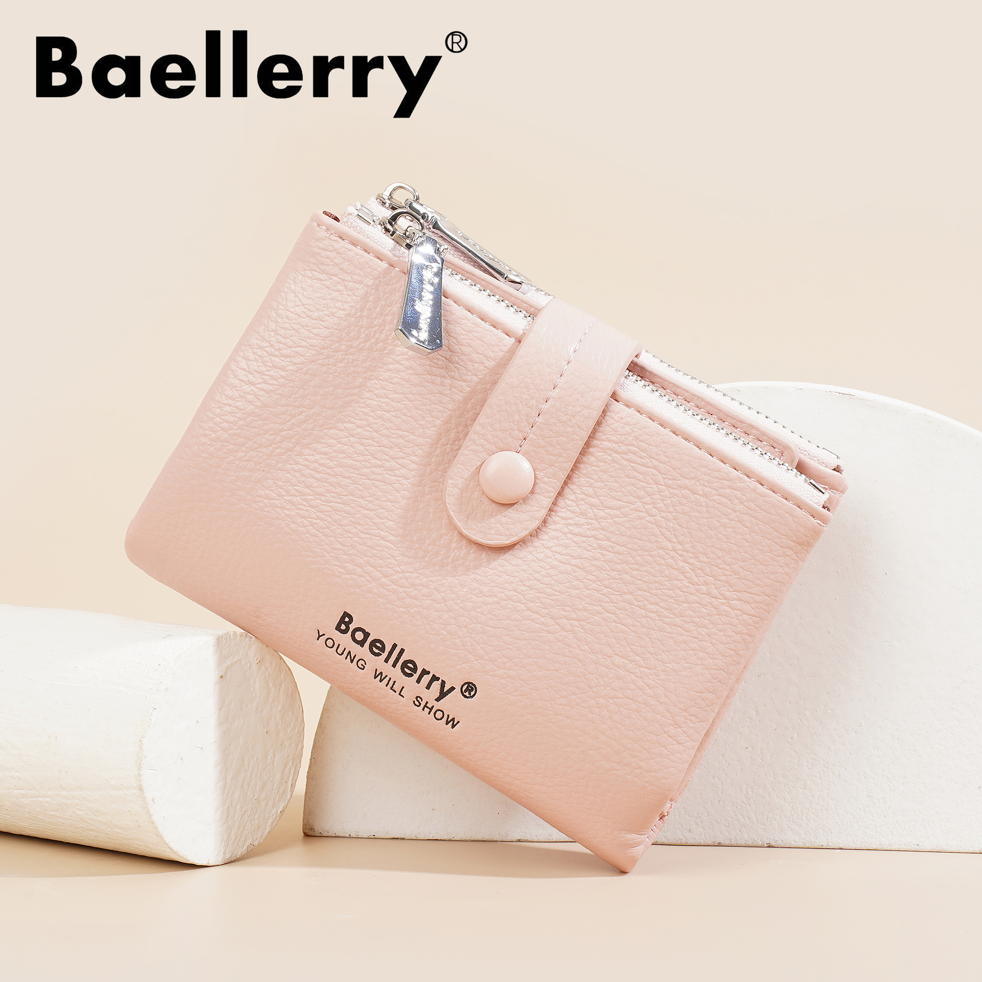 Short wallet with zipper