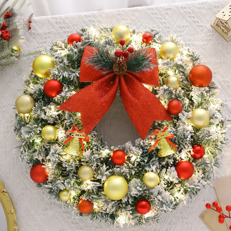 Cruzar la frontera de Navidad CORONA DE Navidad decoración colgante de simulación de Navidad guirnalda de Navidad vacaciones decoración puerta colgante