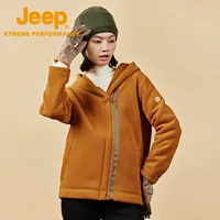 Jeep Jeep Флис Женская весна Новый свитер Имитация ягненка с капюшоном кардиган куртка на открытом воздухе