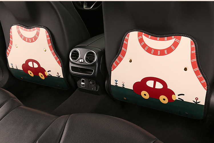 Cute Car Seat Back Anti-Kick Pad, Car Seat Back Anti-Fouling Pad, Anti-Dirty Pad, Short Back Pocket Hanging Type