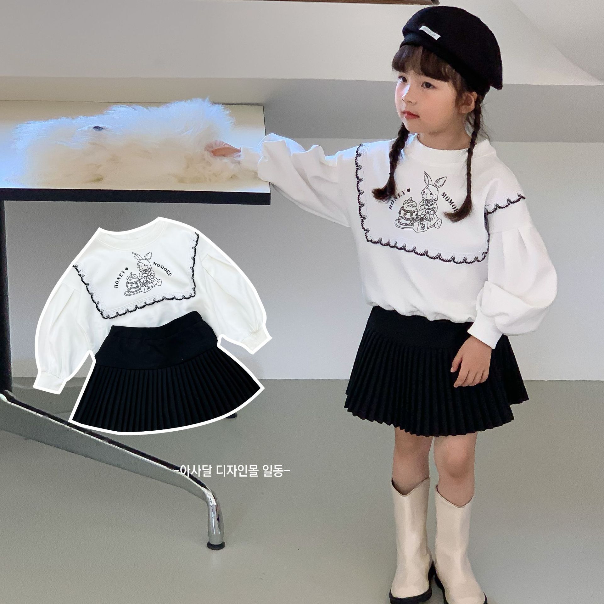 Wheatfield Season Spring And Autumn Korean Style Children's Clothing Girls Pleated Skirts Skirts College Style Skirts Children's Skirts