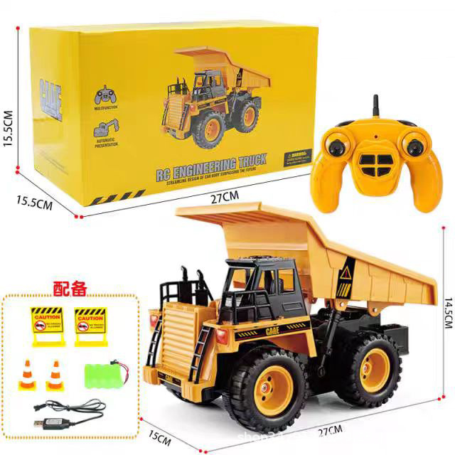 Excavadora de control remoto para niños de aleación grande transfronteriza, coche de juguete, excavadora eléctrica de simulación para niños, vehículo de ingeniería de automóviles