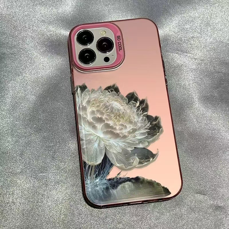 Nuevo loto blanco para iPhone 16 funda para teléfono móvil Apple 15promax/14 anti-caída 13pro12 Europa y América 11