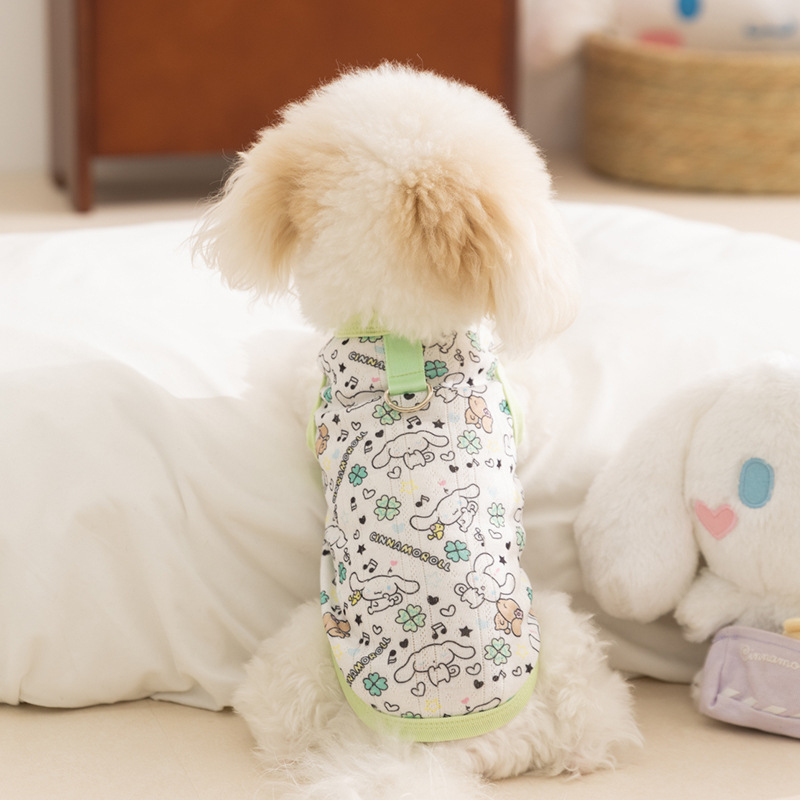 Perro de primavera y verano auténtico chaleco para perros de orejas grandes de marca compartida delgado gato transpirable peluche perro pequeño ropa para perros