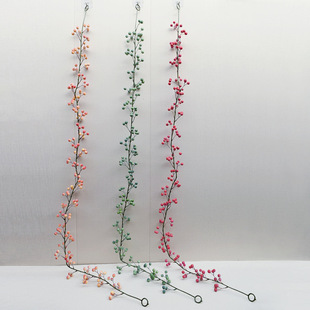 Artificial berry cranberry rattan red fruit wall hanging winding decoration Christmas window layout Garland diy material