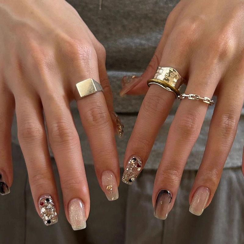 Trendy Korean-Style Plain Geometric Ring for Women, Plain Ring with Chain, Index Finger Ring, Wide Band Ring, Wholesale