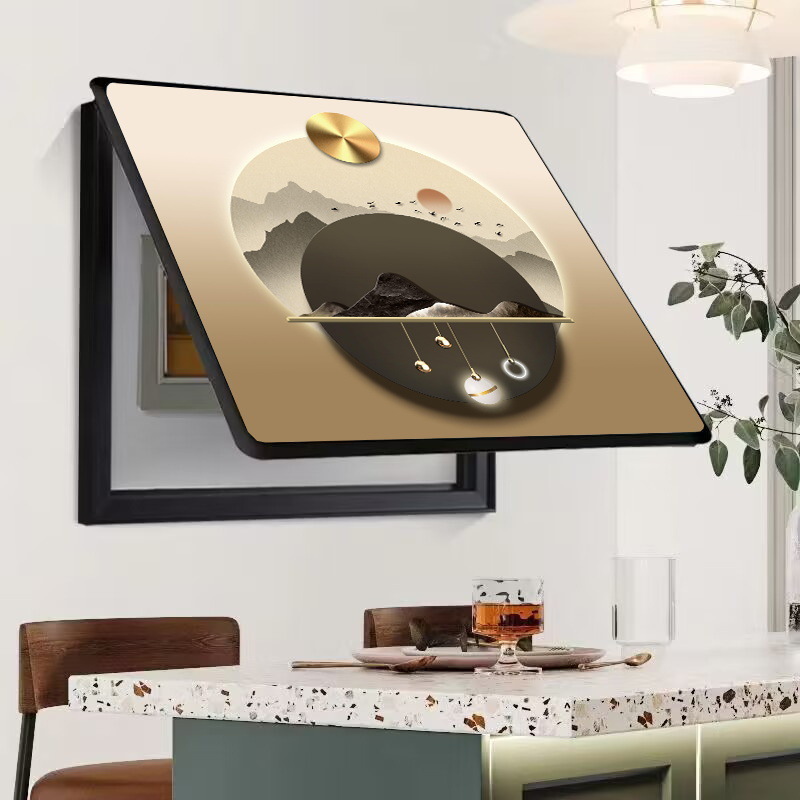 Caja de medidor, pintura decorativa, oclusión, caja de interruptor sin agujeros, caja de distribución, sala de estar, comedor, pintura de porcelana de cristal, simplicidad moderna, lujo ligero