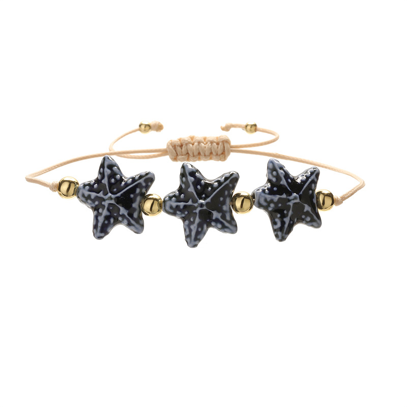 Comercio exterior Europa y América TEMU estrella de mar pulsera de cuentas de cerámica niña todo fósforo pulsera de cuentas pequeña joyería fabricante spot al por mayor