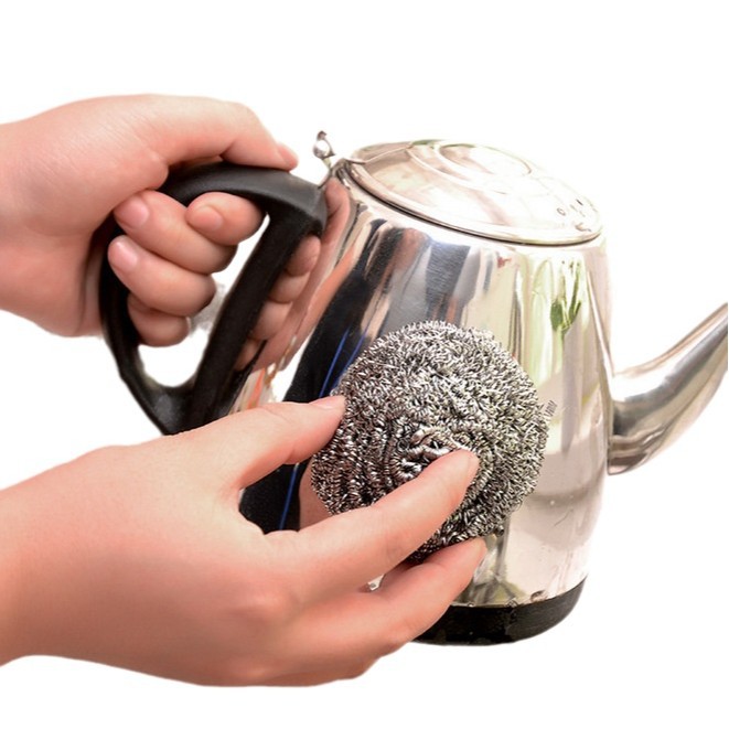 Cocina de acero inoxidable cepillo olla hogar plato cepillo de limpieza bola de acero de limpieza